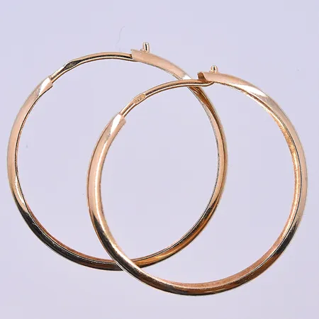 Ett par örhängen, Ø19 mm, 18K. Vikt: 1 g