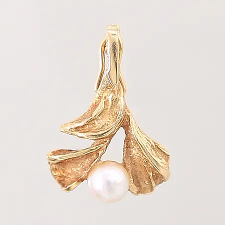 Hänge med odlad pärla, 21x15mm, 18K  Vikt: 1,9 g