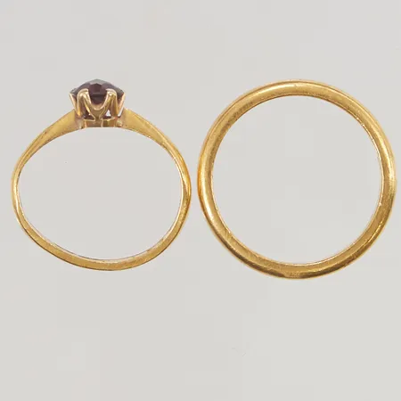 2 Ringar, defekt/gravyr, 23K 10,2g.