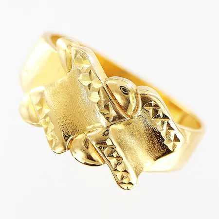 Ring, stl 17½, bredd 2,5-9,5mm, 21K Vikt: 3,8 g