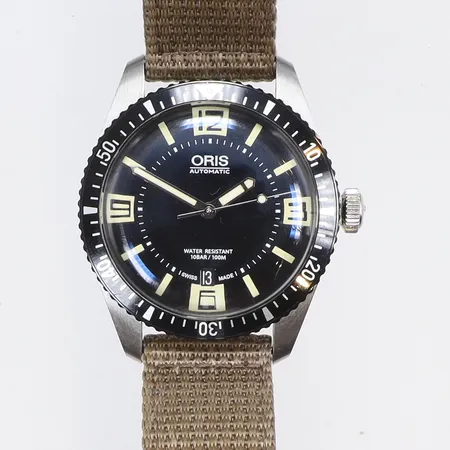 Herrur  Oris Heritage, Ø42mm, ref 01.733.7707.4064-07.420.18 snr 35-35624, med cert, box, tygband, mindre slitage 
