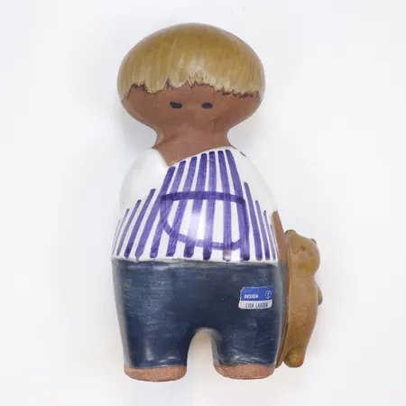 Figurin Lisa Larson "Malin" ur serien "Larsons ungar", Gustavsberg 1962-1979, stämplad Malin, Gustavsberg B, höjd 18 cm
