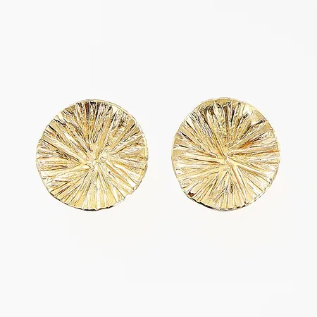 Ett par örhängen, Ø9mm, en stopp saknas, 18K Vikt: 0,9 g