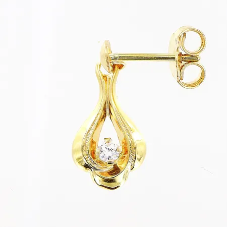 Enstaka örhänge, vid sten, 18mm, 18K Vikt: 0,6 g