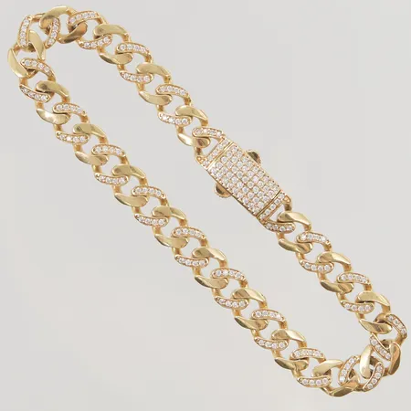 Armband pansar ihålig design, 18,5cm, bredd:7mm, defekter 18K 11,0g.