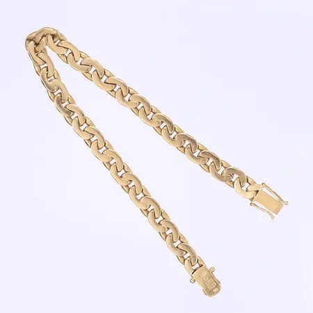 Armband pansar 20cm bredd 6,5mm bruksslitage svenska stämplar 18K Vikt: 33,2 g