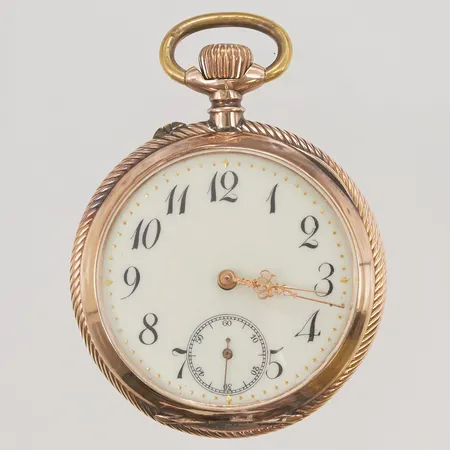 Fickur Systeme Glashütte 14K, 50mm, innerboetti metall, småbucklor, bruttovikt 87,2g.