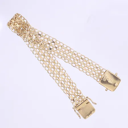 Armband X-länk 19cm bredd 12mm bucklig 18K Vikt: 16 g
