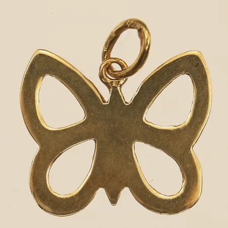 Hänge fjäril, längd 15mm, bredd 13,5mm, 14K  Vikt: 0,8 g