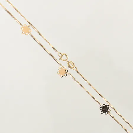 Kedja Pansar med integrerade hängen, längd: 39,5cm, bredd: 1,3-7,2mm, 18K Vikt: 3 g