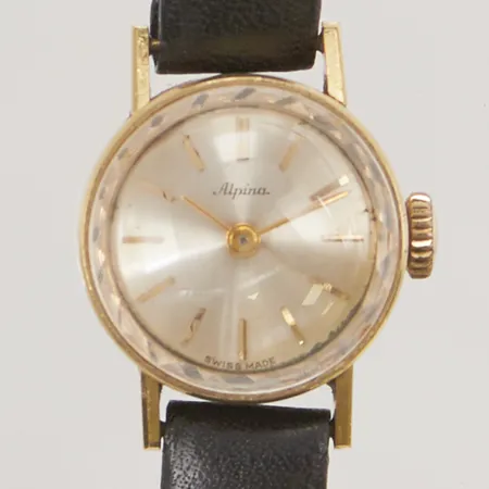 Damur Alpina 18K, 17mm, manuell, boettnr:201624, läderband.