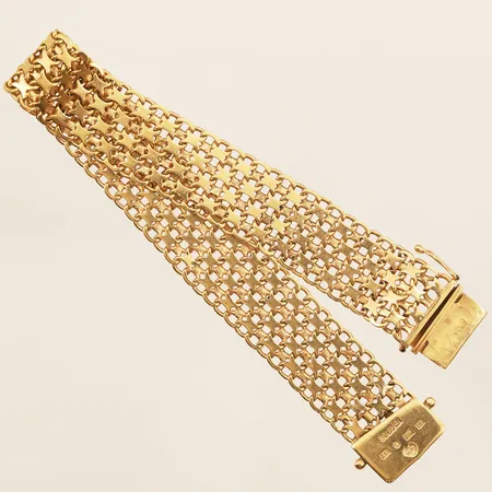 Armband X-länk, längd 20cm, bredd ca14mm, 18K Vikt: 25 g