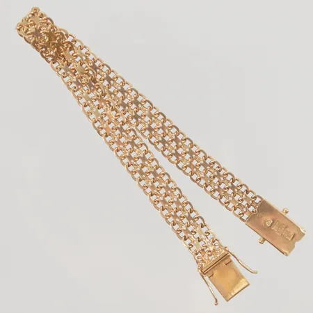 Armband x-länk 18,7cm, bredd:8mm, 18K 14,3g.