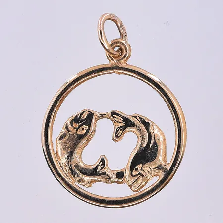 Hänge Stjärntecken Fiskarna, Ø15 mm, 18K. Vikt: 1,1 g