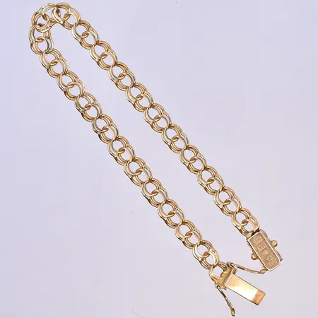 Armband Bismarck, längd 17,5 cm, bredd 6 mm, 18K. Vikt: 8,2 g