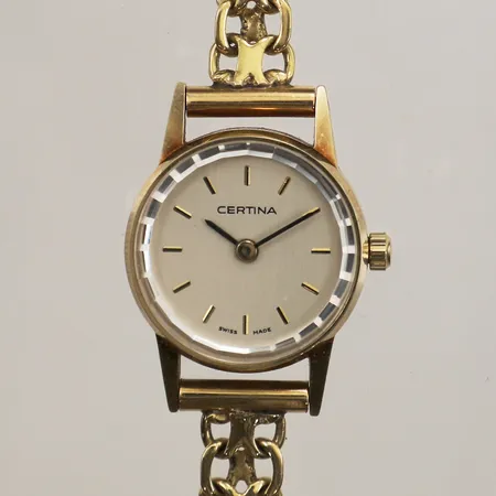 Damur Certina, 18mm, referensnr: 175.9098.65, boett i 14K, X-länk, ca 17,5cm, bruttovikt: 19,7g. 18K