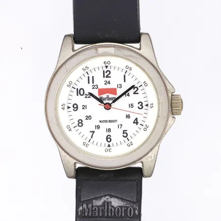 Herrur Malboro, Ø36mm, quartz, vitmetall, slitage, ej batteri, ej funktionstestad Vikt: 0 g