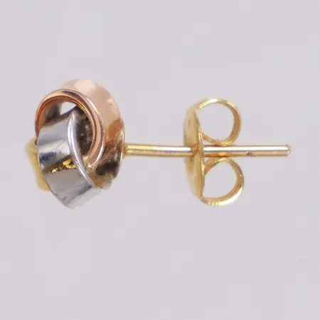 Örhänge knut, Ø7,9mm, trefärgad, udda, 14K Vikt: 1,7 g