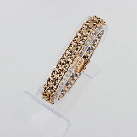 Armband 18k X-länk,Mattinsons Ringfabrikation Stockholm 1966,längd ca 19 cm,bredd 9.7 mm. Vikt: 27,1 g