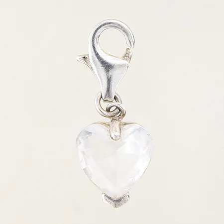 Berlock hjärta med vit sten, Thomas Sabo, längd: 20mm, bredd: 10mm, silver 925/1000 Vikt: 1,8 g