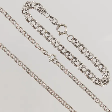 Collier samt armband Bismarck, defekta länkar, 830/1000 Silver 12,0g.