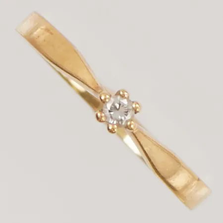 Ring diamant 0,05ct, Ø16¼, bredd:3mm, 18K 2,0g.