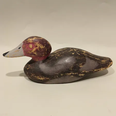 Vette/lockfågel, längd 33cm, målat trä, troligen 1900-tal, slitage 