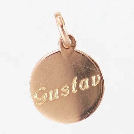 Hänge med namn "Gustav", Ø12mm, 18K Vikt: 1 g