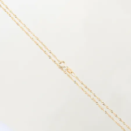 Kedja Singapore, längd 42cm, bredd 1mm, 18K  Vikt: 2 g