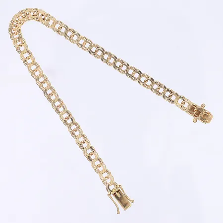 Armband Bismarck kistlås längd 18cm bredd 5mm 18K Vikt: 9,5 g