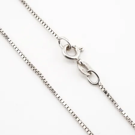 Halskedja, venezia, vitguld, 38cm, bredd 1mm, 18k Vikt: 2,4 g