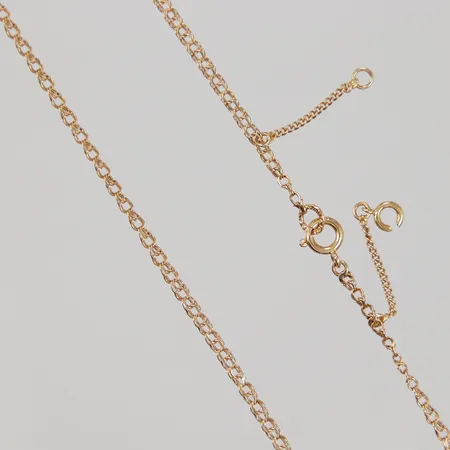 Collier Bismarck, längd 43cm, bredd 2mm, säkerhetskedja trasig, 18K Vikt: 4,4 g