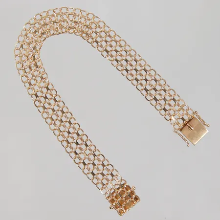 Armband X-länk, 18,5cm, bredd 11mm, ojämnheter, 18K Vikt: 10,8 g