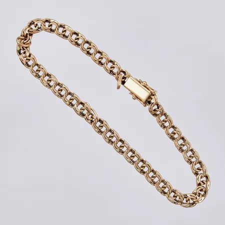 Armband Bismarck, berlock saknas/bucklig länk, längd ca 19,5cm, bredd ca 5mm, 18K Vikt: 11 g