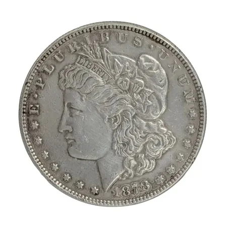 Mynt, silverdollar (Morgandollar), USA 1878, silver 900/1000, Ø38 mm, fint cirkulerat exemplar, något mindre märke Vikt: 26,7 g