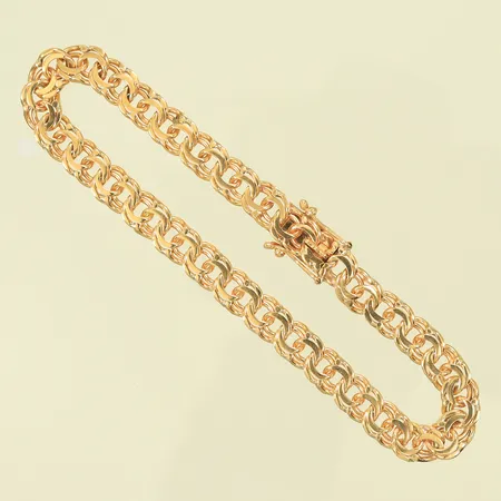 Armband Bismarck, längd 18,5cm, bredd 6mm, 18K, 13,8g Vikt: 13,8 g