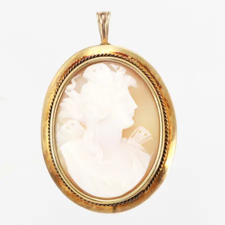 Hänge/brosch Camé 40x35mm, Bohlin Linköping år. 1920, förgyllt silver 830/1000 Vikt: 11,8 g