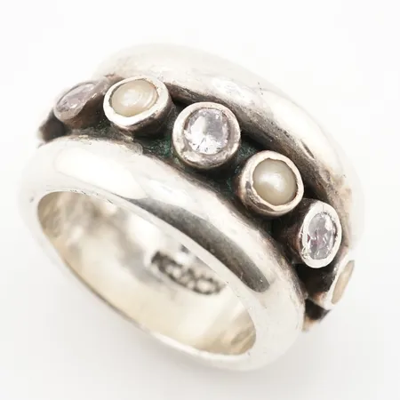 Ring, Kumkum, silver m stenar, stl 18½(58), bredd 13mm, 925/1000 Vikt: 19 g