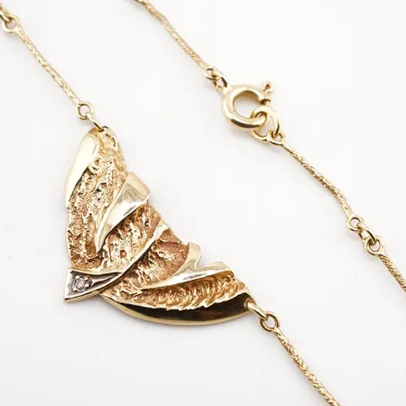 Collierm integrerat hänge, 45cm, bredd 14mm, 18k Vikt: 7,3 g