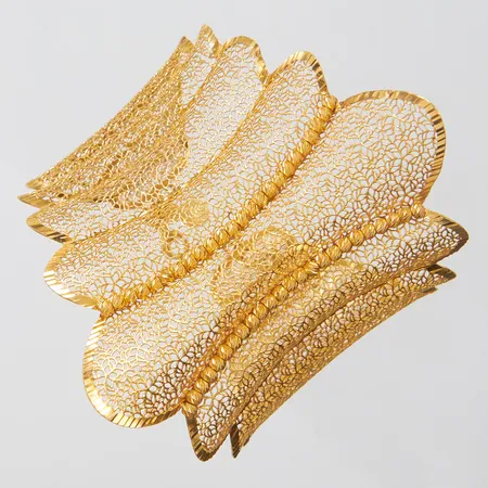 Armband stelt med filigranmönster, något justerbar storlek, skev, säkerhetskedja, 21K Vikt: 19,8 g