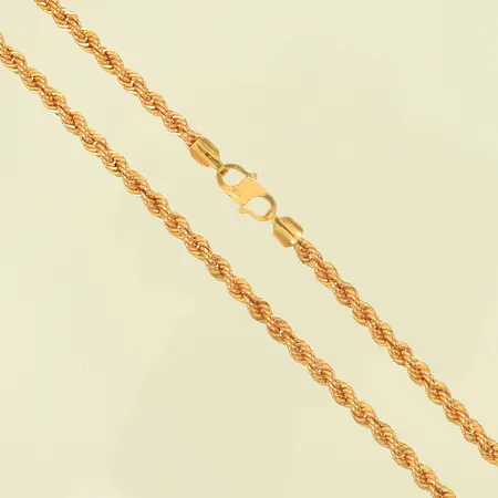 Halskedja cordell, längd 45cm, bredd 3,5mm, 21K, 7,3g Vikt: 7,3 g