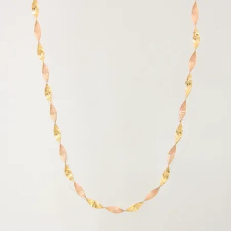 Collier tvåfärgad, längd: 42cm, bredd: 2,6mm, tvinnad, 18K  Vikt: 3,6 g