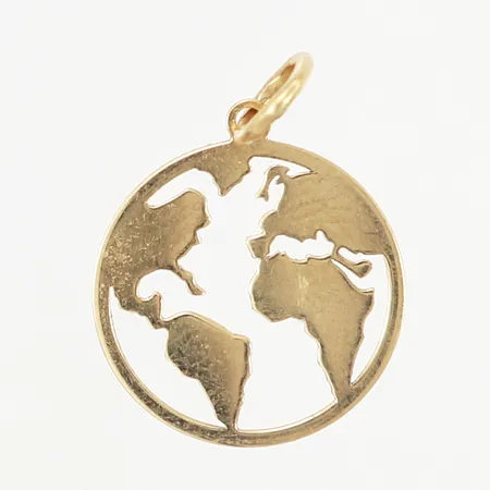 Hänge motiv av världen Ø13mm, 18K Vikt: 0,5 g