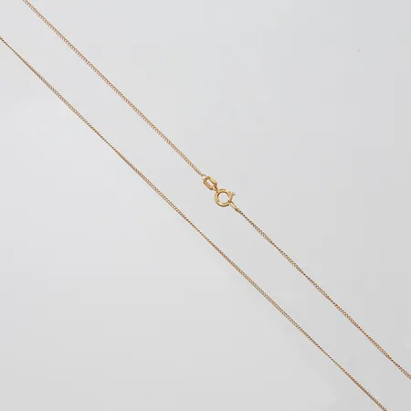 Kedja Pansar, längd ca 38,5cm, bredd 1mm, skev, 18K Vikt: 1,4 g