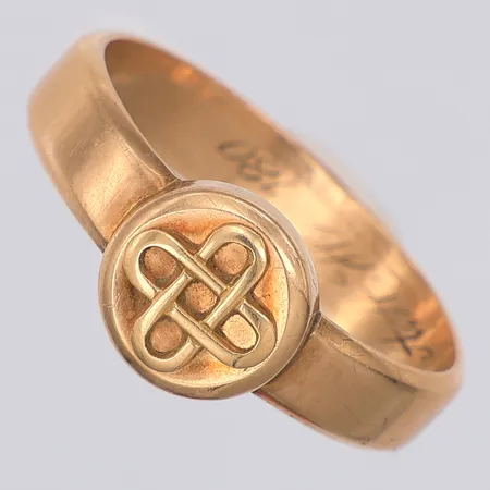 Yrkesring stl 20¾, Westerback Helsingfors år 1961, gravyr, 14K Vikt: 5,3 g