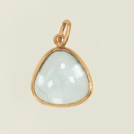 Berlock med blå sten, 15x10mm inkl ögla, 18K 1,1g totalt