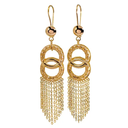 Örhängen, 21K guld, större modell, total längd 79 mm, bredd 16 mm, fint skick Vikt: 8,4 g