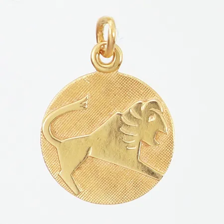 Hänge stjärntecken Lejon, Ø12mm, höjd;16mm inklusive ögla, 18K  Vikt: 1 g