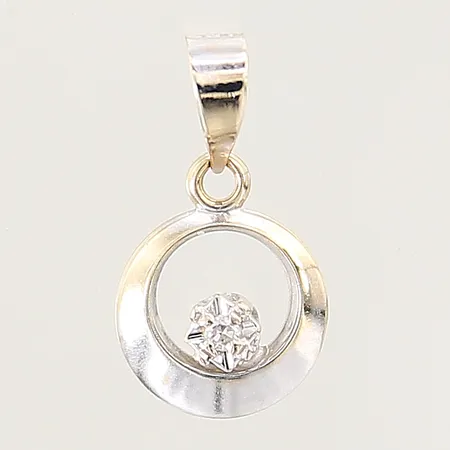 Hänge med syntetisk diamant ca 0,01ct, 12x8mm, 18K  Vikt: 0,6 g