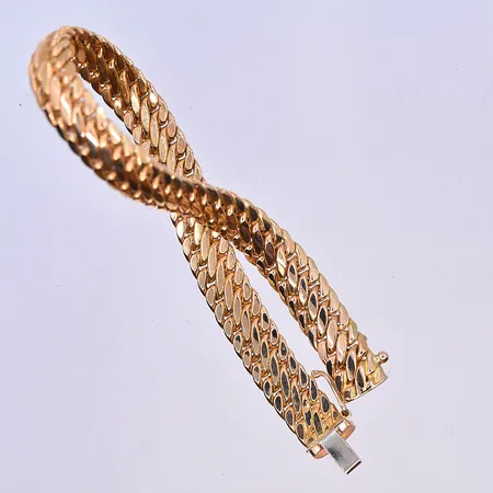Armband längd 18,5 cm, bredd 8 mm, 18K. Vikt: 10,3 g
